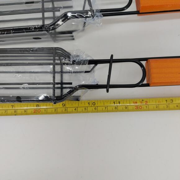 Set of 4 Klamz Barbecue Grilling Cage Basket Hotdog Grill Skewers BBQ Hot Dog - Picture 8 of 10